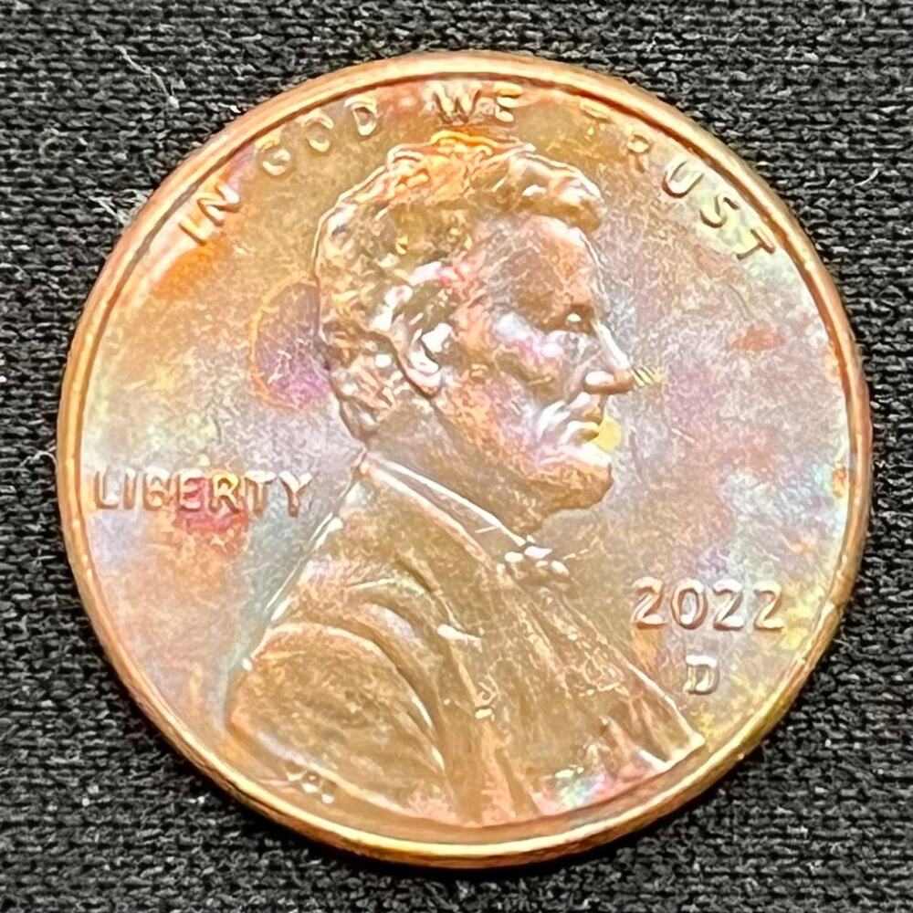 Hand-Dyed Rainbow 2022-D Lincoln Penny Cent | Custom Trading Handmade Coin #53